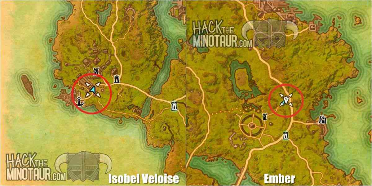 ESO High Isle Companion Isobel and Ember locations
